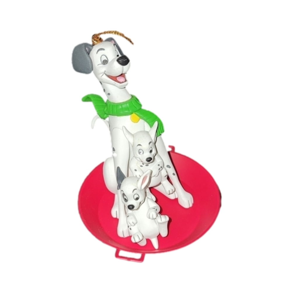 𝅺vintage 101 Dalmations sledding ornament, NIB